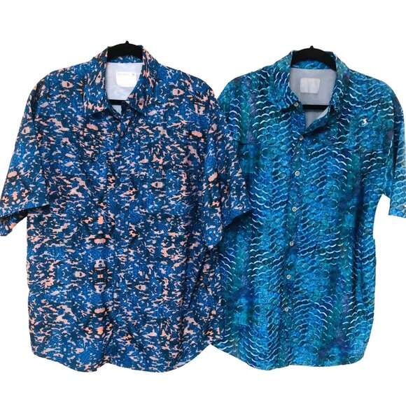 Reel Legends Other - Reel Legends Fishing Shirt Men L Lot of 2A Abstract Quick Dry UPF Activewear